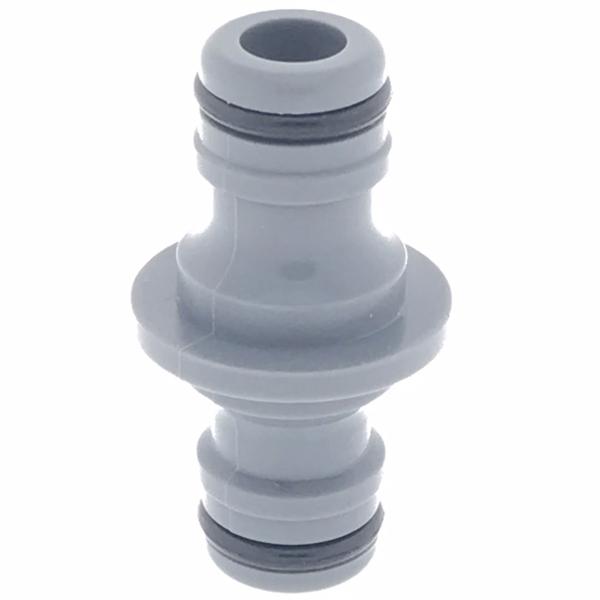 Giunto per tubo 1/2“–5/8“ – raccordo per tubi da giardino extra lunghi – robusto, durevole, in plastica, grigio/nero – per tubi Ø 12–15 mm