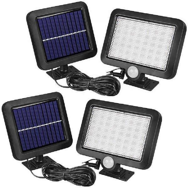 2er Set LED-Flutlicht mit Solarbetrieb & Bewegungssensor, wetterfest (IP44), ideal für Garten, Einfahrt & Terrasse, LED-Strahler, energieeffizient & hell