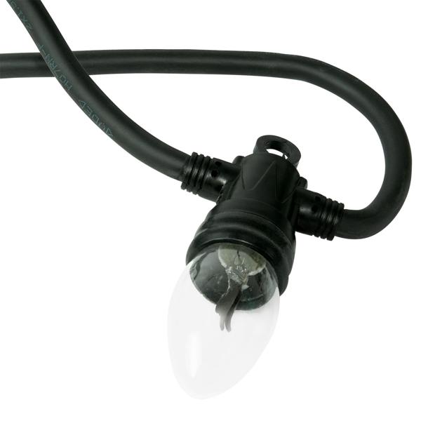 2er Stimmungsvolle Lichterkette mit 10 Flammen-Glühbirnen, 5,1m – IP44, täuschend echter Flammeneffekt für Outdoor & Indoor 