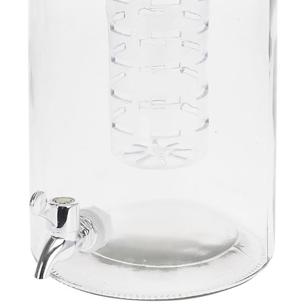 lot de 2 distributeurs de boissons en verre avec insert et robinet, 4 litres