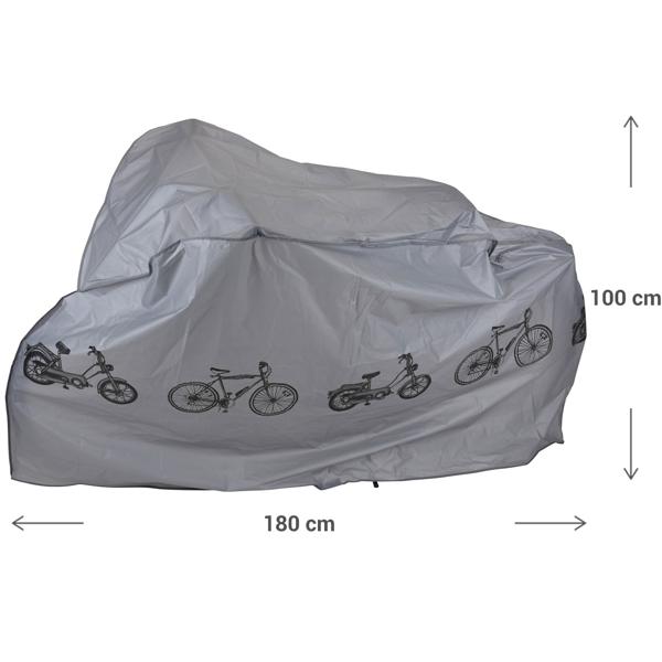 Housse de protection étanche (180x100cm) pour vélo & moto - Housse robuste en PVC, grise avec impression - Protection optimale par tous les temps