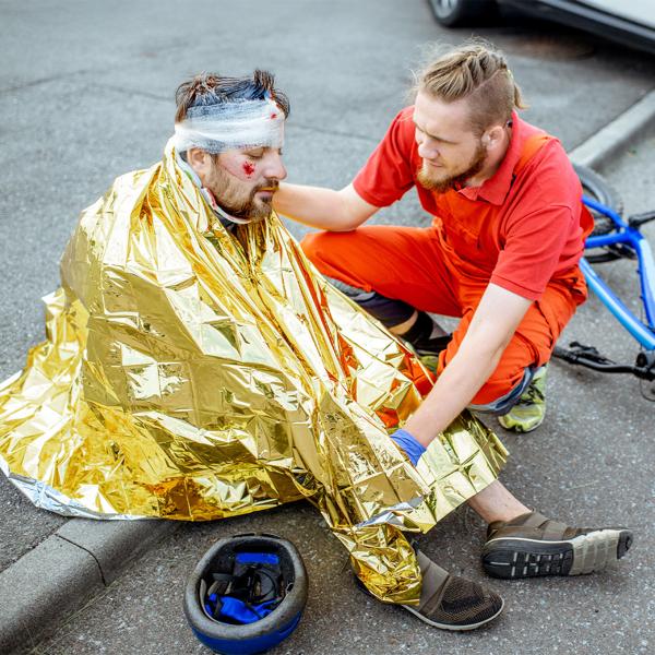Coperta di soccorso affidabile, 210 x 160 cm, oro - argento, coperta di emergenza - foglio riscaldante di primo soccorso, un prodotto NASA