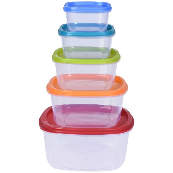 10er-Set Vorratsdosen - mehrfarbig, mit Deckel, Polypropylen - luftdicht, bruchsicher, für Küche, Kühlschrank & Vorratsschrank