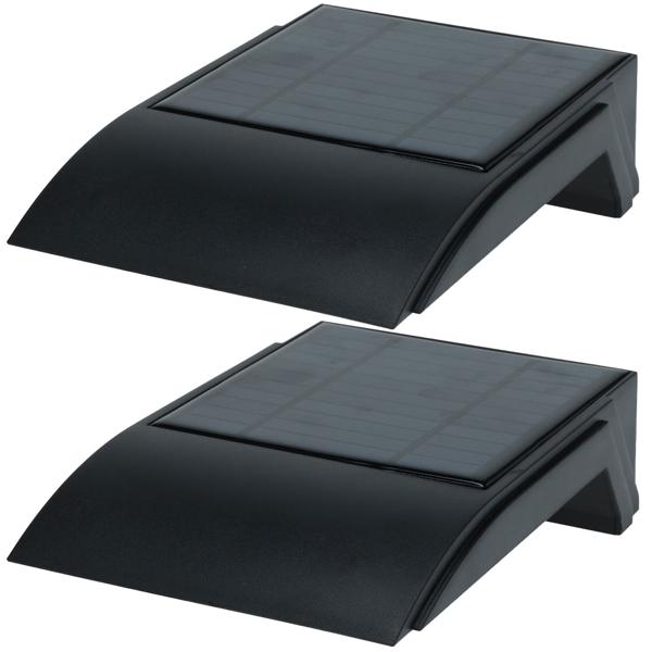 2er-Set Solar-LED-Wandleuchte für Aussenbereiche - PIR-Bewegungssensor, 50 Lumen, schwarz-für Hauseingänge, Gärten, Terrassen - Kabellose Installation