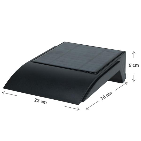 2er-Set Solar-LED-Wandleuchte für Aussenbereiche - PIR-Bewegungssensor, 50 Lumen, schwarz-für Hauseingänge, Gärten, Terrassen - Kabellose Installation