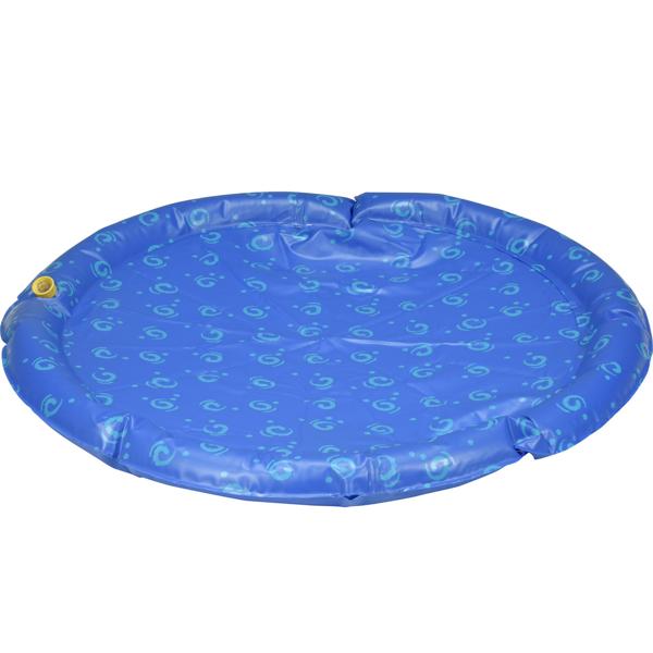 Kühlende Hunde-Wassermatte, Ø 90cm, Blau – Sprühmatte mit Gartenschlauchanschluss – Für Erfrischenden Sommerspass