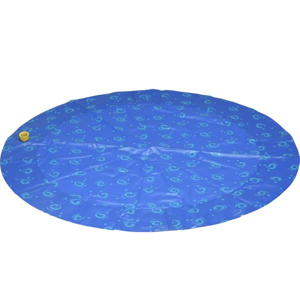 Kühlende Hunde-Wassermatte, Ø 90cm, Blau – Sprühmatte mit Gartenschlauchanschluss – Für Erfrischenden Sommerspass