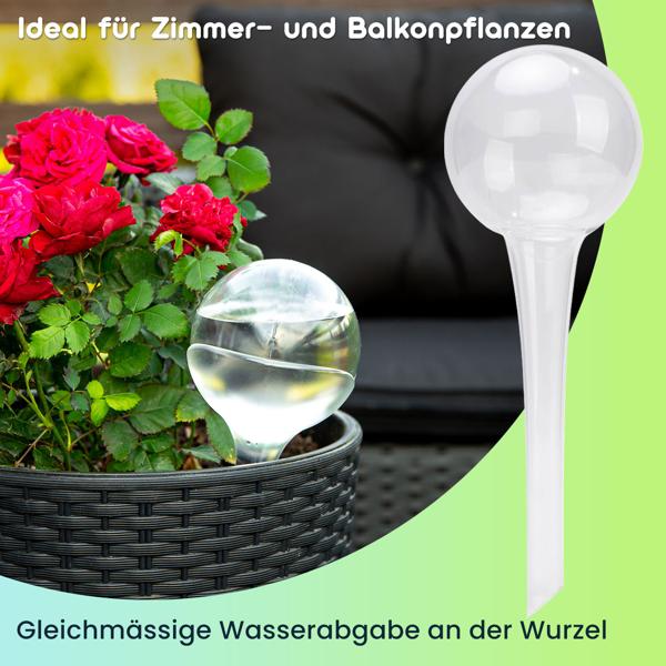 8er-Set Effiziente Pflanzen Bewässerungskugeln aus Glas, Ø 6 x H 15 cm, Giesskugeln transparent, ideal für Zuhause, Büro und Ferien
