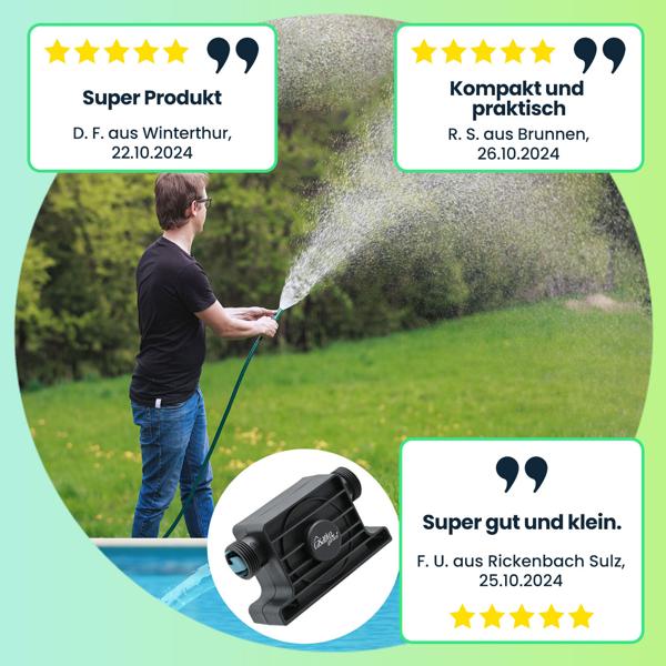 2er-Set Bohrmaschinenpumpe zum Ab-, Aus- und Umpumpen von Wasser, bis zu 1200 L/h, Klick System, inkl. 2 Schlauchadaptern und Schellen