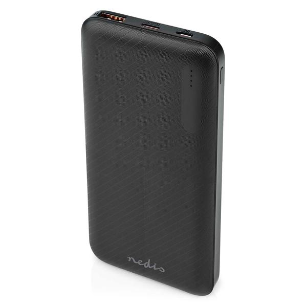 Powerbank 10.000 mAh – schnelles Aufladen mit 18 W, LED-Anzeige, kompakt & leicht, USB-C & USB-A, ideal für unterwegs, schwarz