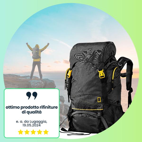 Spazioso zaino da trekking 50L - zaino da trekking leggero con cintura da anca, design ergonomico e ampio spazio di archiviazione, per viaggi e avventure all‘aperto