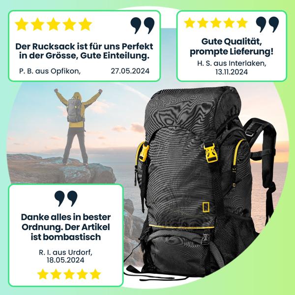 Geräumiger Wanderrucksack 50L – leichter Trekkingrucksack mit Hüftgurt, ergonomischem Design & viel Stauraum, für Reisen & Outdoor-Abenteuer
