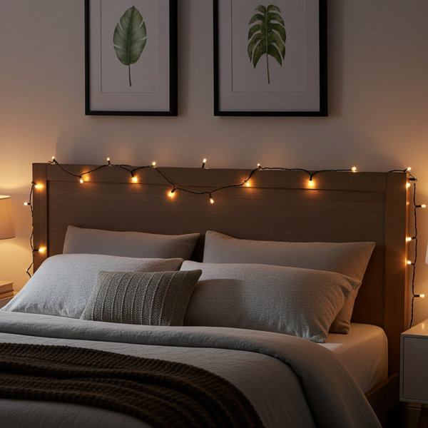 LED Lichterkette 14,4 m, 192 LEDs, warmweiss, batteriebetrieben, 7 Lichtmuster, IP44, energiesparend & flexibel für Innen- & Aussenbeleuchtung