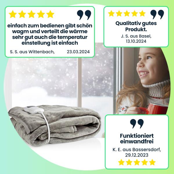 Heizdecke 180x130 cm – beheizbare Wärmedecke mit Timer & LED-Display – kuschelig, waschbar & energieeffizient – ideal für gemütliche Wärme & Entspannung