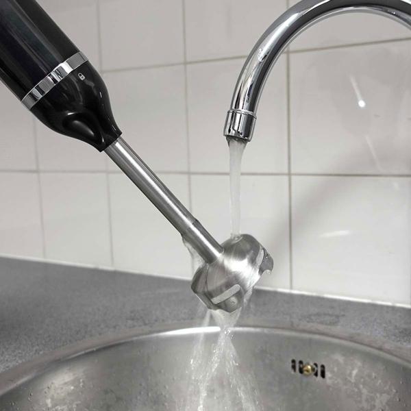 Mixeur plongeant en inox, 600 W, fonction turbo, noir, mixeur de qualité pour purées et boissons, longue durée de vie, facile d’utilisation