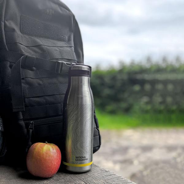 National Geographic Thermosflasche aus Edelstahl, 500 ml, Schraubverschluss, auslaufsicher, hält 6 Stunden warm oder kalt, ideal für Outdoor Abenteuer
