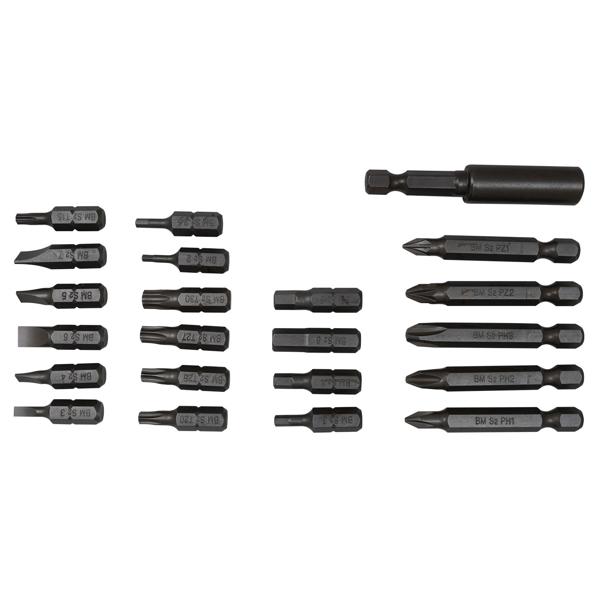 Set di punte professionali in acciaio S2 ultraresistente, 22 pezzi, magnetici, sabbiati, ideali per avvitatori magnetici universali e avvitatori a batteria