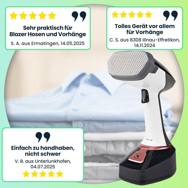 Steamer Dampfglätter 1400 Watt, Dampfleistung 25 g/m, Dampfbügeleisen, Schnelle Faltenglättung für Kleidung, Vorhänge, Möbel