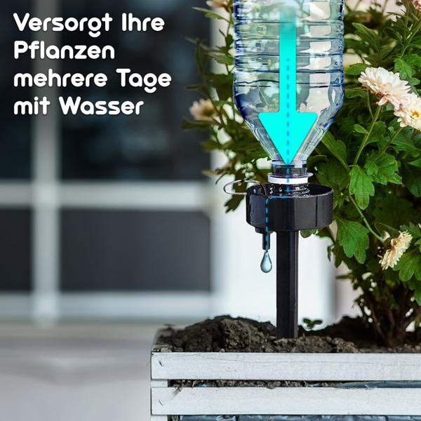 Bewässerungs-Spikes, 12er-Set, regulierbar - Für PET-Flaschen - Automatische und wassersparende Tröpfchenbewässerung für Pflanzen