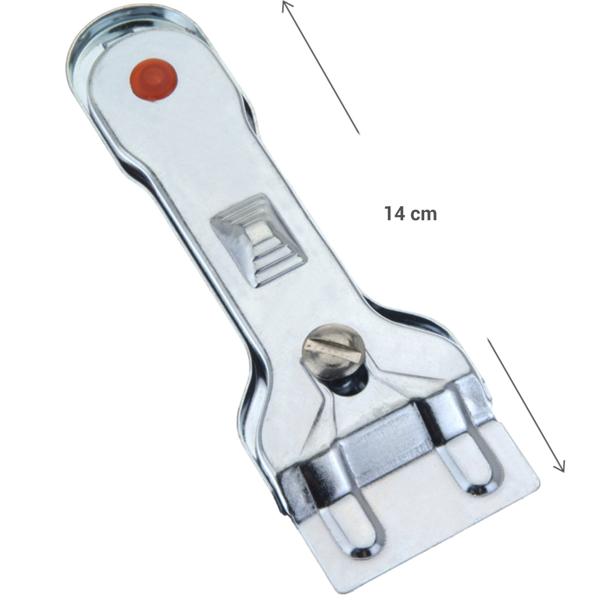 Ceranfeldschaber aus Metall - Effiziente Reinigung für Ceranfeldplatten - Entfernt Verkrustungen schnell & hygienisch - 14 cm lang