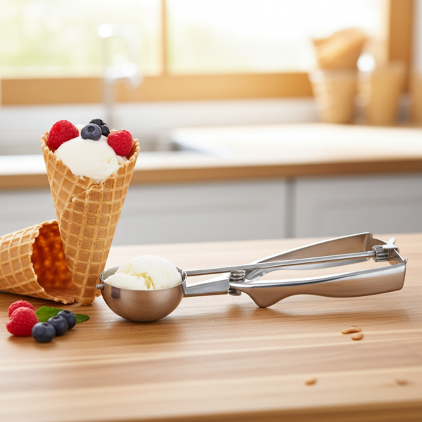 Portionneuse à glace professionnelle en acier inoxydable - Avec détacheur pour boules parfaites - Idéale glaces, sorbets, desserts (Ø 5,5cm)