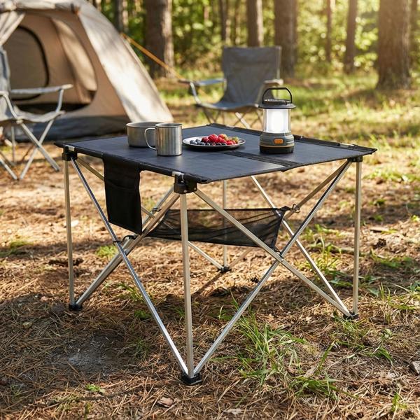 Solar-Campingtisch faltbar 60W - Autarke Energie für Outdoor, Camping & Festivals - 2x USB-A, 1x USB-C, IP54, 4,5 kg, 80,5x66 cm
