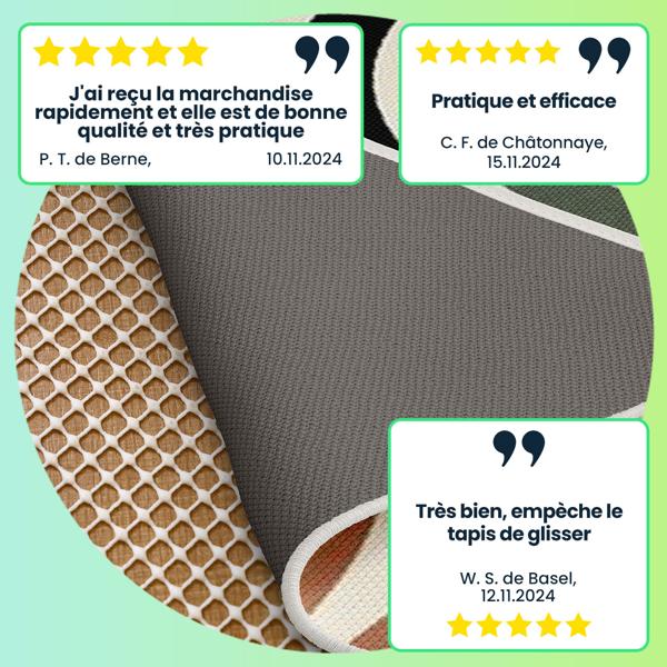 Sous-tapis antidérapants (lot de 2) - Redimensionnables 80x200 cm - Pour tapis, tiroirs, coffre voiture - Sans colle - Chauffage au sol - Crème