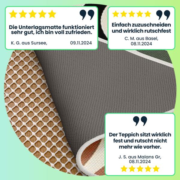 4er-Set Teppich Antirutschunterlage, Antirutschmatte zuschneidbar, 80 x 200 cm, Rutsch Stop für Teppiche, Schubladen, Kofferraum, creme-weiss