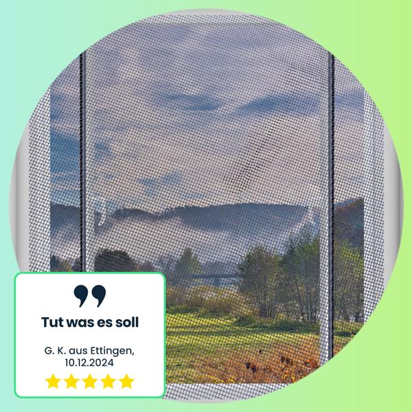 4er-Set Fliegengitter für Fenster bis 130 x 150 cm, Fliegennetz individuell anpassbar inkl. 6m Klettband - Mückenschutz ohne Bohren