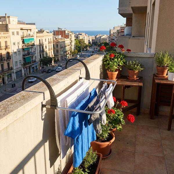 Genialer mobiler Wäscheständer zum Einhängen an Heizkörpern und Balkongeländern, Wäschetrocknergestell mit 3 m Kapazität, platzsparend einsetzbar