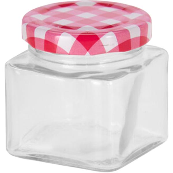 Bocaux en verre - Lot de 5 pots à confiture 50 ml - Idéal stockage aliments, petits objets, cadeaux - Couvercles rouge/blanc