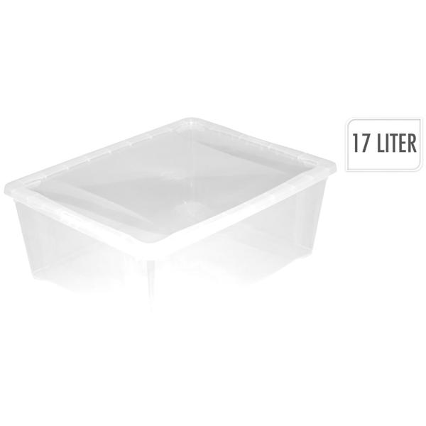 Vielseitige Aufbewahrungsbox aus transparentem Kunststoff, 42 x 33 x 15 cm – ideal zur ordentlichen Aufbewahrung von Kleidung, Spielzeug & mehr