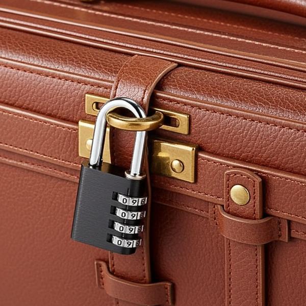 Zahlenschloss Vorhängeschloss 4-stellig – Robustes Koffersschloss aus Aluminium mit Stahlbügel, 10.000 Code-Kombinationen, schwarz