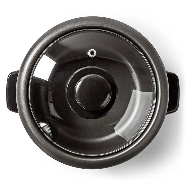 Stilvoller Edelstahl Reiskocher mit Warmhaltefunktion, 1 Liter, 400 W, schwarz - silber, antihaftbeschichtet, für bis zu 5 Portionen leckeren Reis