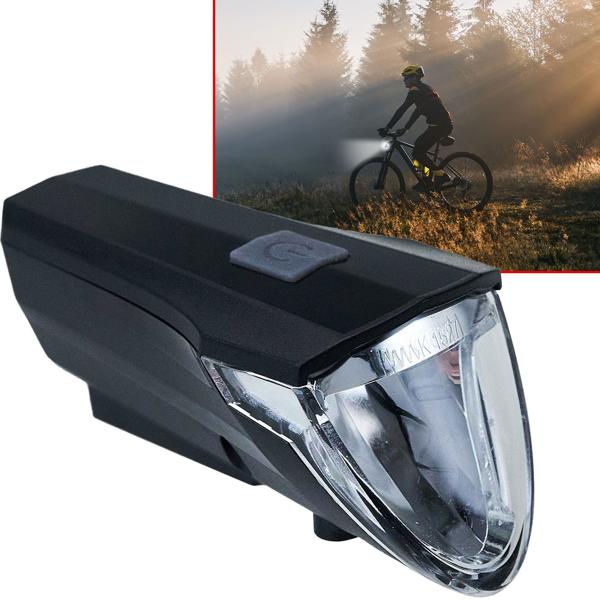 Luce per bicicletta a LED a batteria 60 lux con sensore di luminosità