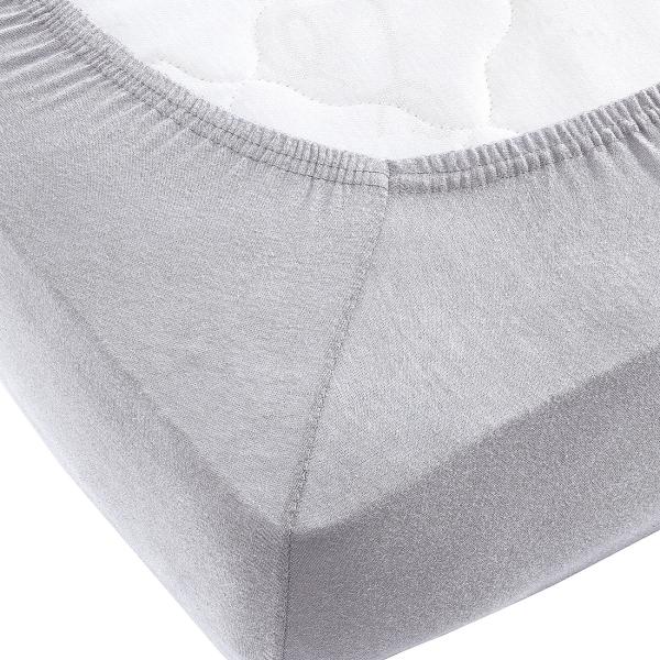 Drap housse en jersey Premium – pour lit 1 place – argent 