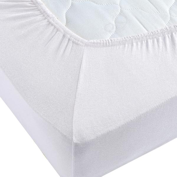 Drap-housse jersey premium pour lit double, 100% coton, blanc, 160 x 200 cm