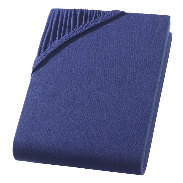 Drap-housse en jersey Premium pour matelas à eau, 100% coton, bleu marine, 200 x 220 cm