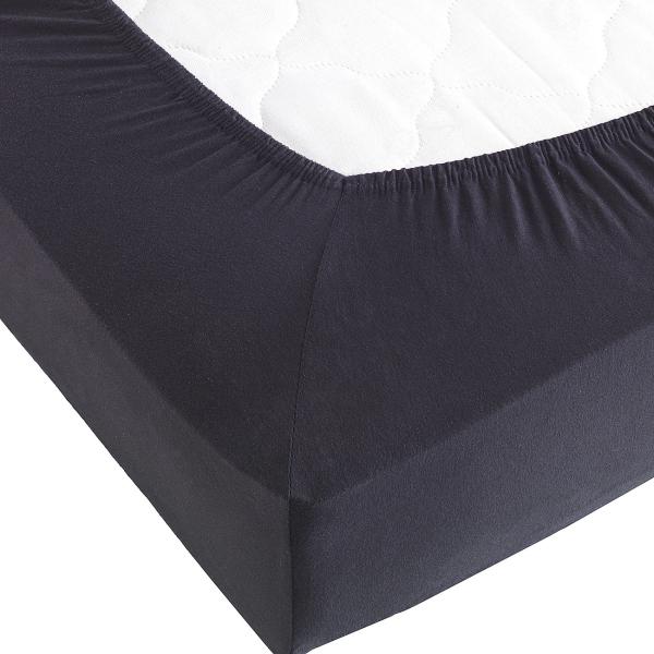 Lenzuolo matrimoniale Waterbed in jersey di qualità superiore, 100% cotone, nero, 200 x 220 cm