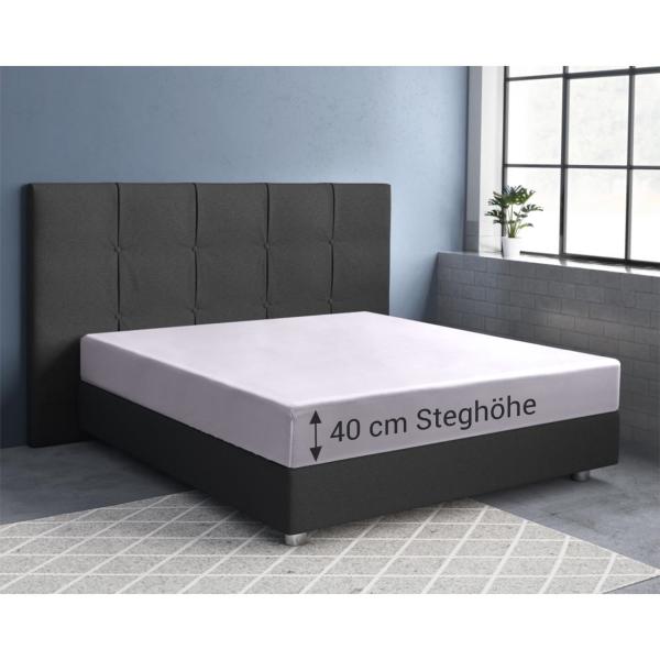 Drap housse en jersey Premium – pour lit d’eau/boxspring 2 places – argent