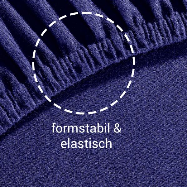 Drap housse jersey Premium - Pour surmatelas 2 places extra-large (200x200 cm) - 100% coton lourd Oeko-Tex 100 - Élastique, indéformable, lavable 60°C - Navy