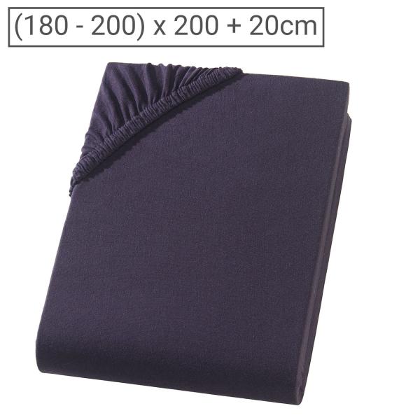 Drap-housse en jersey Premium pour surmatelas, 100% coton, noir, 200 x 200 cm