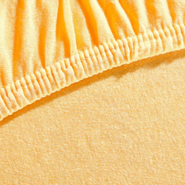 Lenzuolo matrimoniale in jersey di qualità, 100% cotone, giallo granturco, 160 x 200 cm