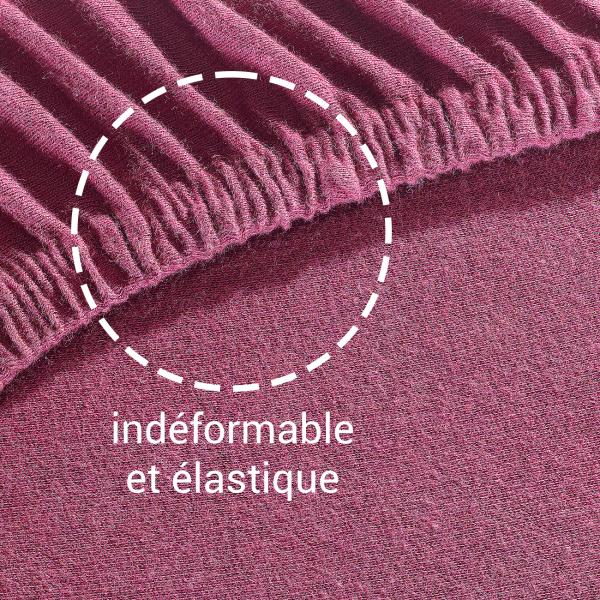 Lenzuolo matrimoniale oversize/extra length in jersey di qualità, 100% cotone, bordeaux, 200 x 220 cm