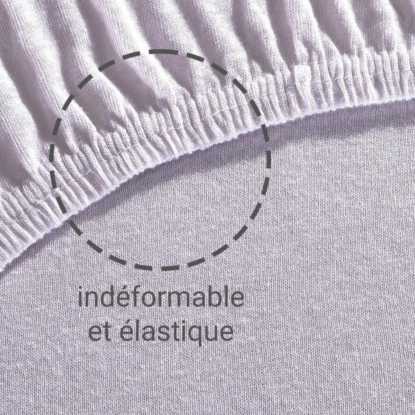 Drap-housse jersey XL pour lit double, 100% coton, argenté, 200 x 220 cm