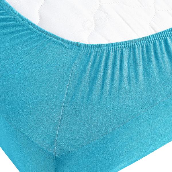 Boxspringbett-Topper Übergrösse Qualitäts-Jersey Fixleintuch, türkis, 200 x 200 cm