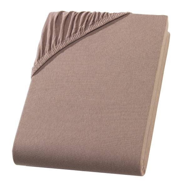 Einzelbett Fixleintuch Premium Qualität – 100% Heavy Jersey Baumwolle Öko-Tex 100 – 90x200cm, nougat, bügelfrei, waschbar 60°C – atmungsaktiv & formstabil