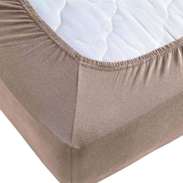 Einzelbett Fixleintuch Premium Qualität – 100% Heavy Jersey Baumwolle Öko-Tex 100 – 90x200cm, nougat, bügelfrei, waschbar 60°C – atmungsaktiv & formstabil