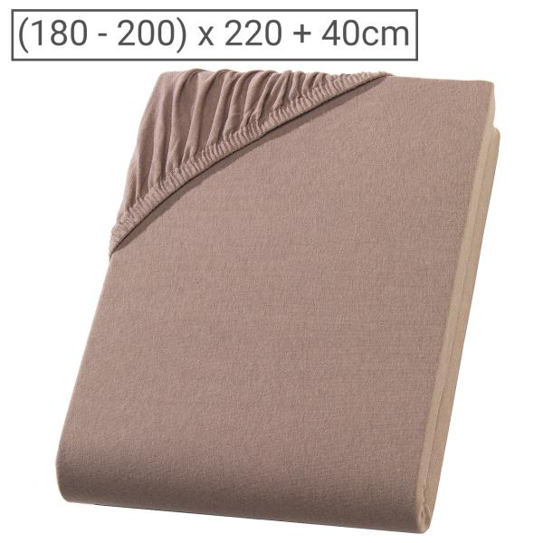 Drap-housse en jersey Premium pour lit à eau/boxspring, nougat, 200 x 220 cm