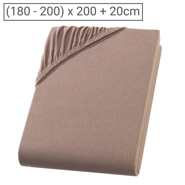 Drap-housse jersey pour sur-matelas de sommier, nougat